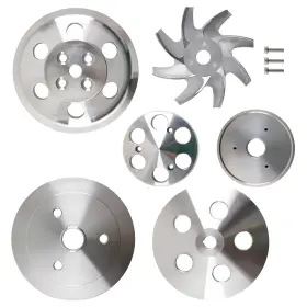 283-350 Maxpeedingrods Acnl5x Crankshaft Pulley Kit For Small Block Chevy Aluminum Triple Groove