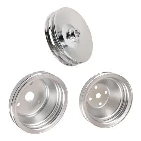 283-350 Maxpeedingrods Apy1se Chrome Double Groove Long Water Pump Combo For Sbc Assembly Kit