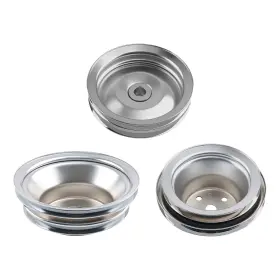 396-454 Maxpeedingrods Emk9c7 Bbc Pulley Kit For Chevy Chrome Triple Crankshaft Double Steering