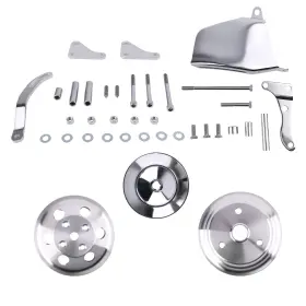 F9lxj2 Maxpeedingrods 1/2 Groove Water Pump Pulley And Bracket Kit For Small Block Chevy 305 307 327 350