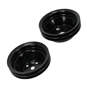 Maxpeedingrods Gjh9d4 Black Steel Long Water Pump And Crankshaft Pulley For Sbc Chevy 350 400 327