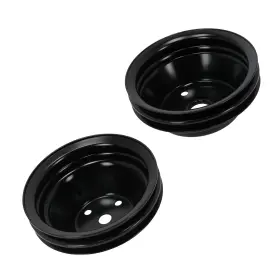 Gjh9d4 Maxpeedingrods Black Steel Long Water Pump And Crankshaft Pulley For Sbc Chevy 350 400 327