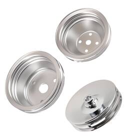 Maxpeedingrods H6nlet Chrome 2 Groove Long Water Pump System For Sbc 283-350 Chevy Assembly Kit