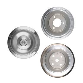 Maxpeedingrods Inq2a1 Bbc Chrome Pulley Set For Chevy 396-454 Triple Crankshaft Double Water Pump