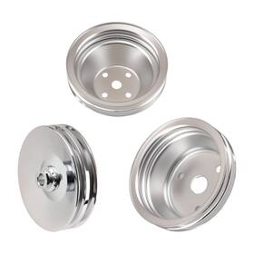 Maxpeedingrods J2i3nq Chrome 2 Groove Long Water Pump Set For Sbc 283-350 Chevy Assembly Kit