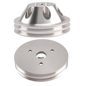 Maxpeedingrods Jf53l9 Double V-belt Drive Pulley For Chevrolet 283-350 Short Water Pump System Swp