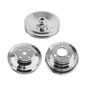 Maxpeedingrods Jo04b7 Chrome Kit For Chevy Big Block 396 427 454 Crankshaft Steering Water Pulley