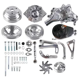 N3a4u2 Maxpeedingrods Sbc Chrome Alternator And Ps Pump Kit For Chevrolet With Long Water Lwp N3a4u2 Maxpeedingrods Sbc Chrome Alternator And Ps Pump Kit For Chevrolet With Long Water Lwp