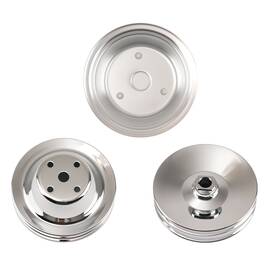 Maxpeedingrods Ng7y3t Chrome 2 Groove Long Water Pump Assembly For Chevy 283-350 Sbc System Kit