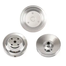 283-350 Maxpeedingrods Ng7y3t Chrome 2 Groove Long Water Pump Assembly For Chevy Sbc System Kit