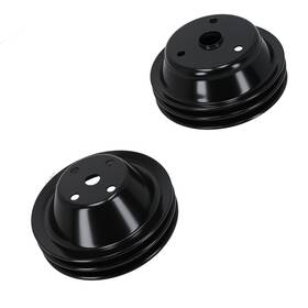 Maxpeedingrods Ojtr4z Double Groove Black Steel Long Water Pump And Crankshaft Pulley For Sbc Chevy