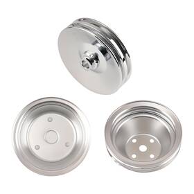 Maxpeedingrods Oy7e8b Long Water Pump Pulley For Small Block 283-350 Engines Chrome Steel Kit 305 350