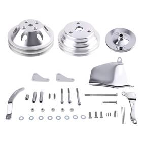 Maxpeedingrods Pm13yr 1/2 Groove Water Pump Pulley And Bracket Kit For Small Block Chevy 283 327 350 400