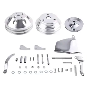 Pm13yr Maxpeedingrods 1/2 Groove Water Pump Pulley And Bracket Kit For Small Block Chevy 283 327 350 400