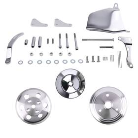 Maxpeedingrods Qe3npl 1/2 Groove Water Pump Pulley And Bracket Kit For Small Block Chevy 283 327 350 400