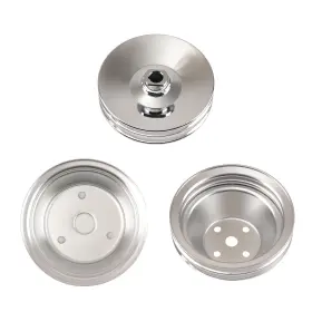 283-350 Maxpeedingrods Qyke82 Chrome 2 Groove Long Water Pump Kit For Small Block Chevy System