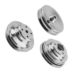 Rngj1d Maxpeedingrods Bbc Triple Pulley For Chevy 396 427 454 Chrome Crankshaft Steering Water Set