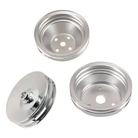 283-350 Maxpeedingrods Sit7ow Chrome 2 Groove Long Water Pump Combo For Small Block Chevy Kit