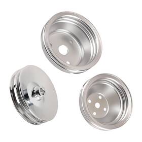 Maxpeedingrods Tr6vew Chrome Double Groove Long Water Pump Assembly For Sbc Chevy 283-350 Kit