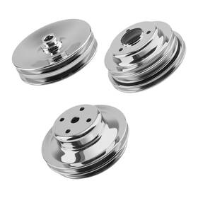Maxpeedingrods Utx6sr Chrome Crankshaft And Water Pulley For Chevy Bbc 396-454 Power Steering Kit