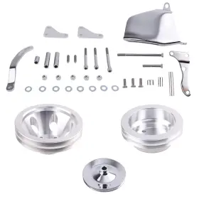 Vfzic4 Maxpeedingrods Long Water Pump Pulley Kit Fit For Chevy Sbc 262 265 267 283 302 305 307 327 350