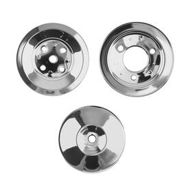 Maxpeedingrods Vwf03i Chrome Crankshaft Pulley Set For Big Block Chevy 396 427 454 Bbc Long Water