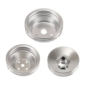 283-350 Maxpeedingrods W2k8jz Long Water Pump Pulley For Sbc Chevy Engines Chrome 2 Groove 350 305
