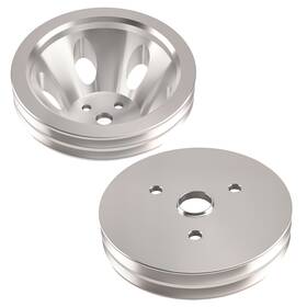 Maxpeedingrods W4txgl Double Groove Engine Pulley For Chevy Small Block 283-350 Short Pump Aluminum