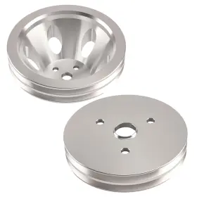 283-350 Maxpeedingrods W4txgl Double Groove Engine Pulley For Chevy Small Block Short Pump Aluminum