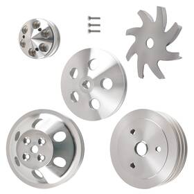 Maxpeedingrods Wlnz36 Aluminum Crankshaft Pulley Kit For Chevy 283-350 Water Pump Triple Groove