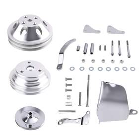 Maxpeedingrods Wy40c6 1/2 Groove Water Pump Pulley And Bracket Kit For Small Block Chevy 283 327 350 400