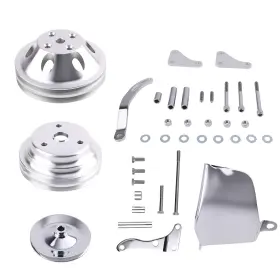 Wy40c6 Maxpeedingrods 1/2 Groove Water Pump Pulley And Bracket Kit For Small Block Chevy 283 327 350 400