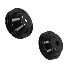 262-400 Maxpeedingrods Y8lwx1 Chrome Double Groove Pulley System For Chevrolet Small Block V8 Sbc