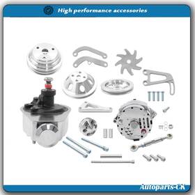Munirater Ack4015212 Alternator Power Steering Water Pump With Pulley And Bracket Kit Sbc For Chevy Alum