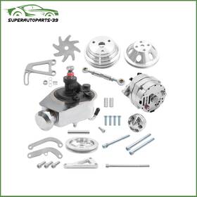 Munirater Sap349674p W/ Pulley And Bracket Kit Sbc For Chevy Alternator Power Steering Long Water Pump