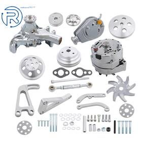 Netuera 1028517 Alum Pulley Bracket Kit For Sbc Chevy Alternator Power Steering Long Water Pump