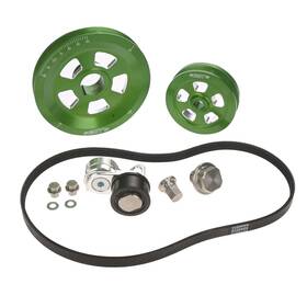 Parts By Mst Llc 319925884 Air Cooled Vw 1956-79 Renegade Solid Aluminum Serpentine Pulley System Green