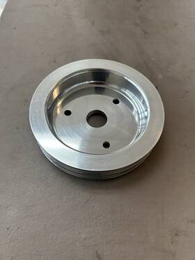 Racing Power R8843 Big Block Chevy Crank Pulley Short Water Pump 2 Groove Polished