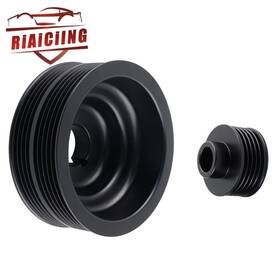 Riaiciing Bpu004-bk-2d For 2002-2007 Subaru Impreza Wrx Ej20 Liberty Aluminum Crank Shaft Pulley Black