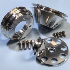 Rodracing Sfk5 Ford 289-302-351w V-belt 4 Bolt Pulley Kit Single Groove Billet Aluminum