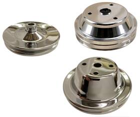 Rodspeedracing Rsrs97482 Chrome 3 Pulley Set Fits Small Block Chevy327 350 383 400 With Long Water Pump Sbc