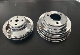 Rodspeedracing Rsru033381cst Big Block Chevy Lwp 2 Groove Water Pump 3 Crankshaft Pulley Kit Chrome