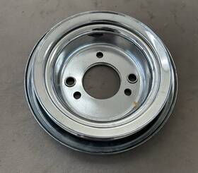 Rpc 547c Big Block Chevy Bbc Swp Chrome Steel Crank Pulley 3 Groove Two Piece Display