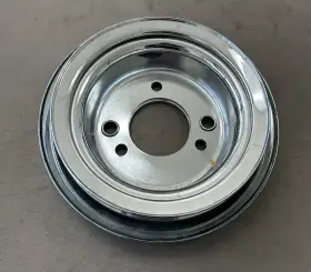 547c Rpc Big Block Chevy Bbc Swp Chrome Steel Crank Pulley 3 Groove Two Piece Display