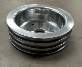 R8849p Rpc Big Block Chevy Bbc Aluminum Crank Pulley Swp 3 Groove Polished Display