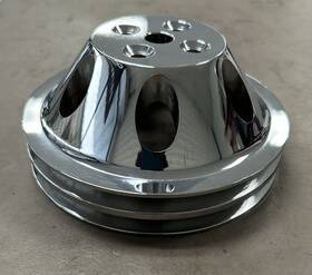 Rpc R9479c Small Block Chevy Sbc Water Pump Pulley Swp 2 Groove Chrome