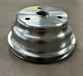 R9484p Rpc Small Block Chevy Sbc Aluminum Crank Pulley Lwp Single Groove Polished