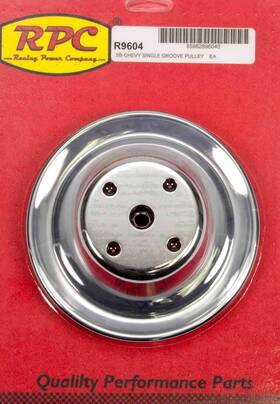 Rpc Racing Products Company R9604 Chrome Steel Water Pump Pulley Long Sbc 6.3 Dia