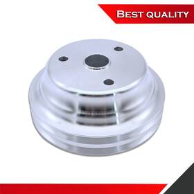 Shopvertex Sv27541 Suits Chevy Small Block 2 Groove Polished Long Water Pump Crankshaft Pulley