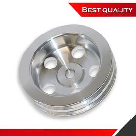 Shopvertex Sv27565 Power Steering Pump Pulley Keyway 2 Groove Suits Gm Chevy Sbc Bbc 350 Polished